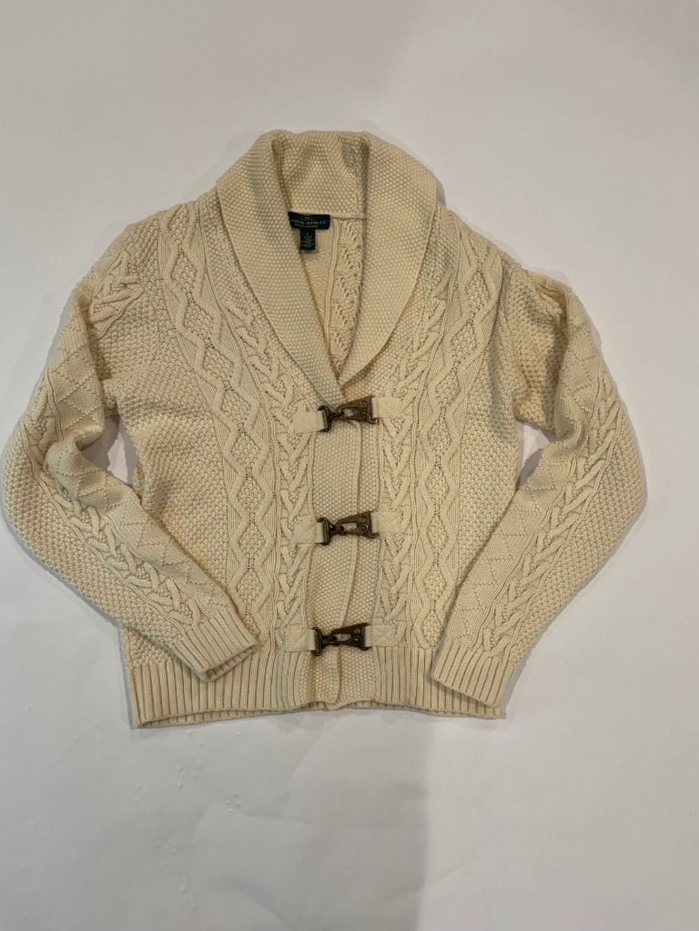 LRL Lauren Jeans Co Ralph Lauren size large long-sleeved cream sweater